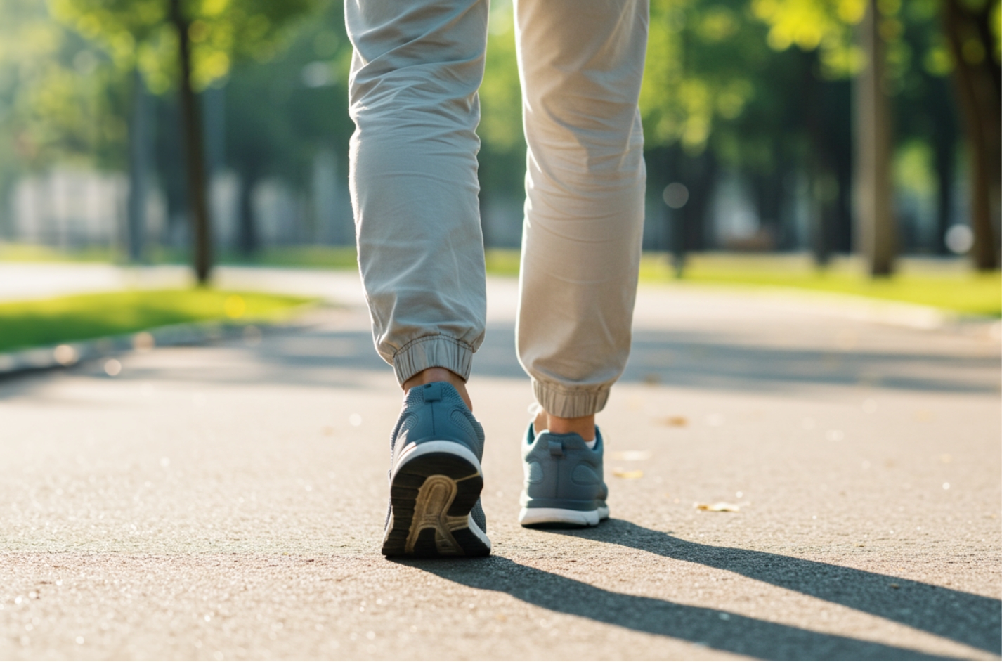 통증 감소 이후 가벼운 걷기 운동 진행