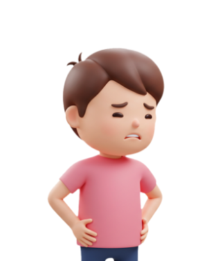 골반에 통증을 느끼며 허리를 잡고 있는 캐릭터 이미지