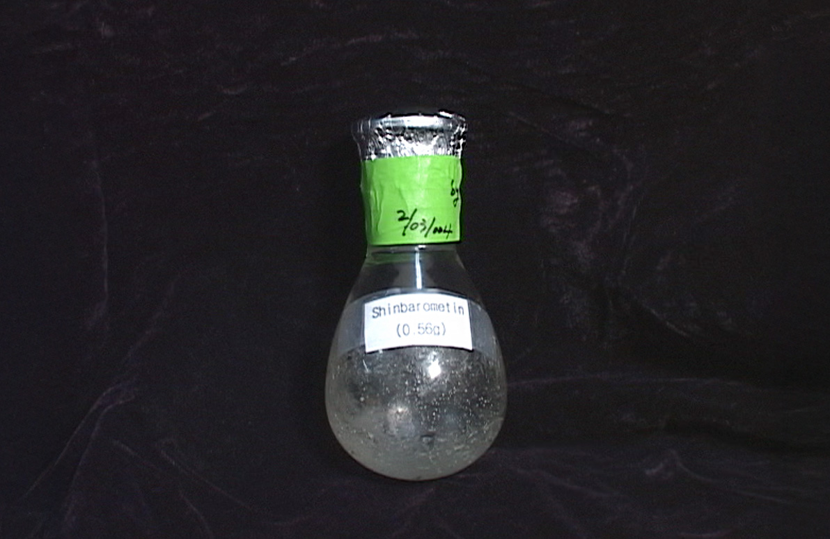 청파전 핵심 성분 연구 과정의 실험 플라스크